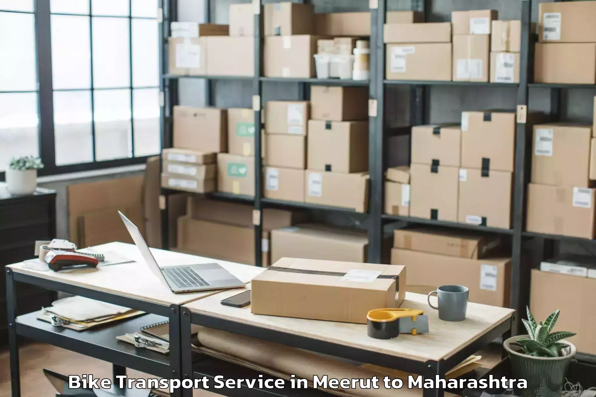 Hassle-Free Meerut to Ambegaon Bike Transport